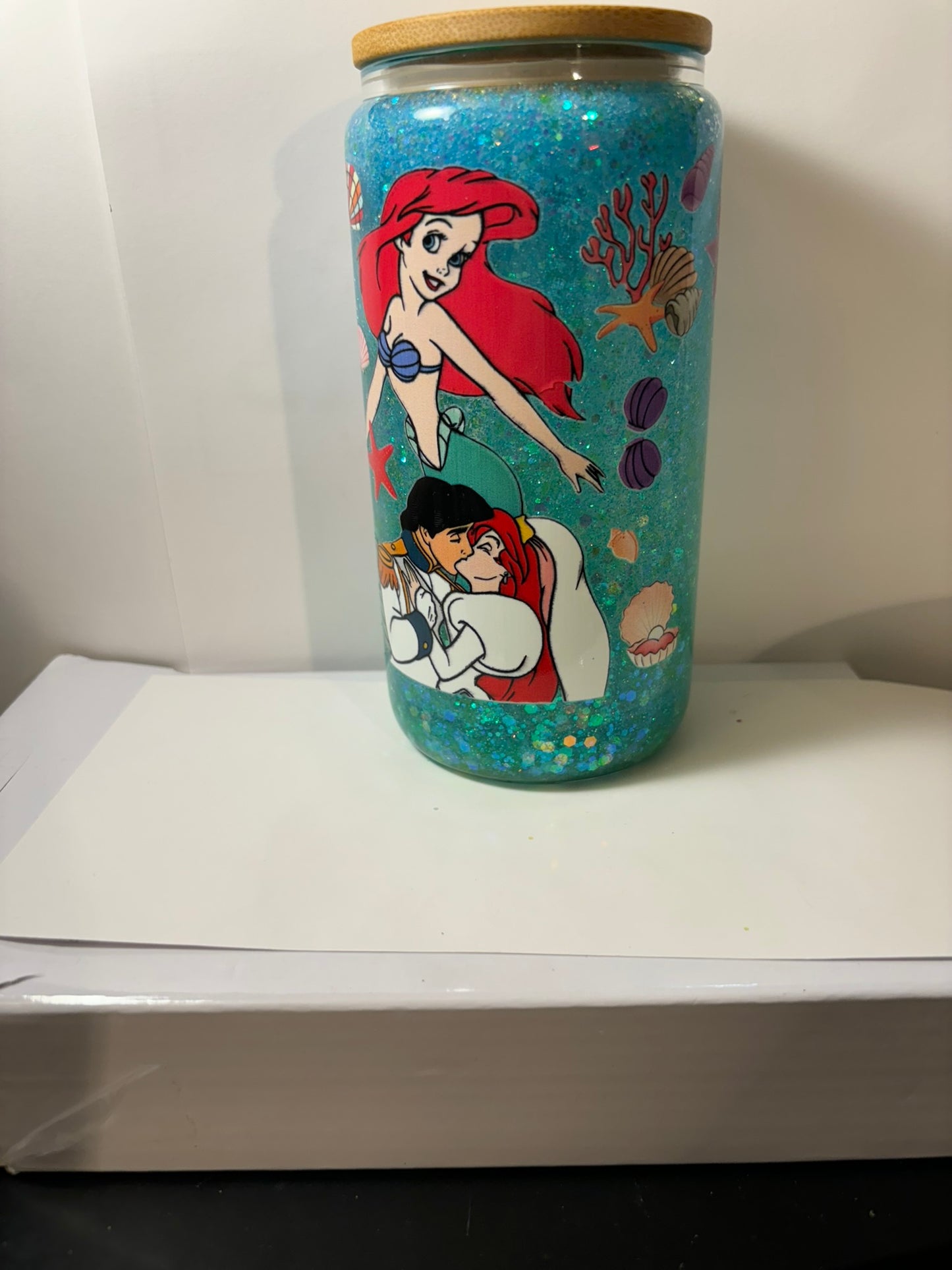 snow globe mermaid tumbler